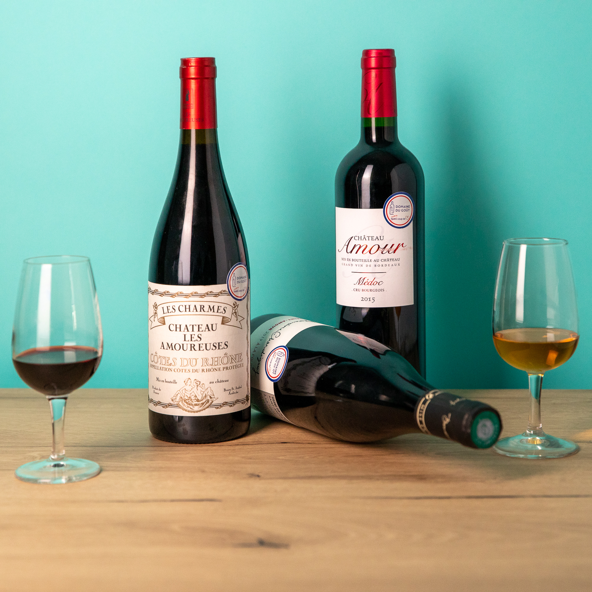 bouteilles de vins d'appellations françaises